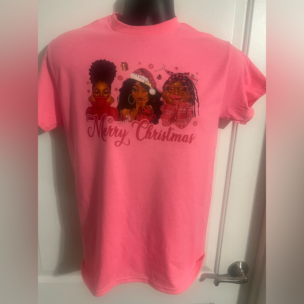 Pink and Merry🎄Cute and stylish Merry Christmas Tee.Women size Medium up to 2XL
